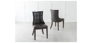 Zanetti Brown Leather Dining Chair with Brown Legs