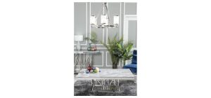 Mercury Grey Marble and Chrome Coffee Table