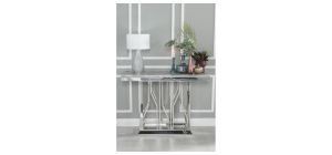 Mercury Grey Marble and Chrome Console Table