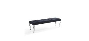 Merida Black Velvet Fabric 170cm Dining Bench