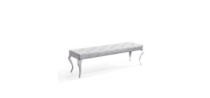 Merida Grey Velvet Fabric 170cm Dining Bench