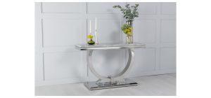Welby Grey Marble and Chrome Console Table
