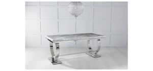 Welby Grey Marble and Chrome Dining Table - 180cm