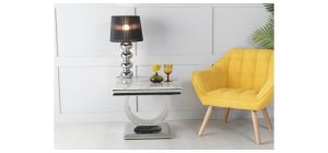 Welby Grey Marble and Chrome Side Table