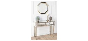 Acorn Mirrored Champagne Trim Console Table