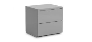 Monaco 2 Drawer Bedside - Grey High Gloss - Grey High Gloss