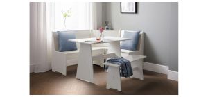 Newport Corner Dining Set - Surf White - Surf White Lacquer