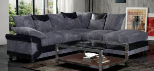 Dino Fabric Corner RHF Monty Metropolis Black and Grey