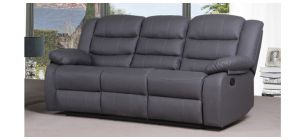 Roman Recliner Leather Sofa 3 Seater Grey Bonded Leather