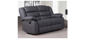 Roman Recliner Leather Sofa 2 Seater Grey Bonded Leather