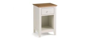 Salerno 2-Tone 1 Drawer Bedside - Low Sheen Lacquer - Solid Oak with Real Oak Veneers
