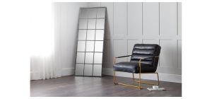 Somma Large Window Mirror - Pewter - Metal