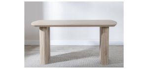 Renzo Oak Oval Dining Table with Fluted Ribbed Double Pedestal Base - 160cm