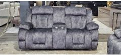 Bueno Grey Fabric 3 + 2 Sofa Set Manual Recliners With Cup Holders and Storage