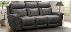 Icon Charcoal Fabric 3 2 And 1 Power Recliner Sofa Suite With USB USB-C Fast Charging And Contrast Stitching
