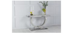 Welby Grey Marble and Chrome Console Table