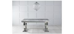 Welby Grey Marble and Chrome Dining Table – 200cm