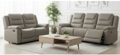 Status Dove Fabric 3 And 2 Manual Recliner Sofa Suite