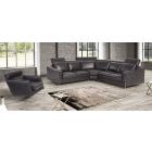 Ethan Black Suede 2c2 Corner Sofa And Armchair With Chrome Legs Newtrend Available In A Range Of Leathers And Colours 10 Yr Frame 10 Yr Pocket Sprung 5 Yr Foam Warranty