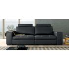 Panther Black 3 + 2 Contrast Stitch Leather Sofas With Headrests And Adjustable Seats Newtrend Available In A Range Of Leathers And Colours 10 Yr Frame 10 Yr Pocket Sprung 5 Yr Foam Warranty