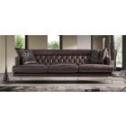Ulysses Brown Leather Large (3 seat) + 2 Sofa Set With Chrome Legs Newtrend Available In A Range Of Leathers And Colours 10 Yr Frame 10 Yr Pocket Sprung 5 Yr Foam Warranty