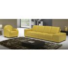 Arrone Yellow Leather 4 + 1 Sofa Set With Wooden Legs Newtrend Available In A Range Of Leathers And Colours 10 Yr Frame 10 Yr Pocket Sprung 5 Yr Foam Warranty