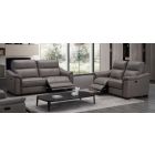 Livorno Grey 3+2 Full Leather Sofa Electric Recliner With USB Ports
