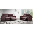 Livorno Ox-Blood 3+2 Full Leather Sofa Electric Recliners With USB Ports