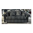 Longbridge Black And Beige Striped Fabric 3 + 2 Sofa Set With Scatter Back And Chrome Legs Available In A Selection Of Fabrics