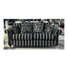 Longbridge Black And Beige Striped Fabric 3 + 2 Sofa Set With Scatter Back And Chrome Legs Available In A Selection Of Fabrics