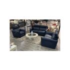 Nestor Navy Blue Leather Newtrend 3 + 1 Electric Recliners With Static 2 Seater