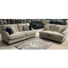 Beatrix Cream Fabric 3 + 2 Sofa Set With Scatter Cushions And Wooden Legs Ex-Display Showroom Model 49644