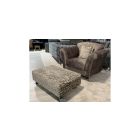 Kensington Brown Plush Velvet Armchair + Footstool With Wooden Legs Ex-Display Showroom Model 49648