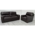 Lucca Dark Brown Leather 3 + 1 Sofa Set Sisi Italia Semi-Aniline With Wooden Legs High Street Furniture Store Cancellation 50295