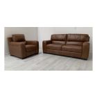 Lucca Tan Leather 3 + 1 Sofa Set Sisi Italia Semi-Aniline With Wooden Legs High Street Furniture Store Cancellation 50718