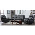 Hampshire Grey Leathaire 3 + 1 + 1 Sofa Set Manual Recliner 
