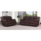 Roman Brown Bonded Leather 3 + 2 + 1 Sofa Set Manual Recliner - 6 Weeks Delivery