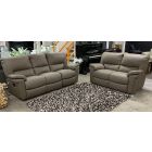 Carlton Electric 3 Seater Recliner and 2 Seater Static Semi Aniline Leather Sofa Set Cappuccino Brown Newtrend, Available for delivery in 8 weeks