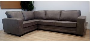 Luisa LHF Square Arm Corner Sofa In Mink Bonded Leather