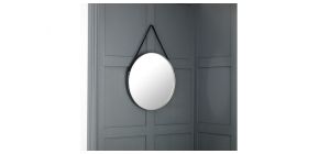 Opera Round Pewter Mirror - Clear Glass