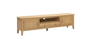 Cotswold Widescreen TV Unit - Natural Satin Lacquer - Solid Oak with Real Oak Veneers