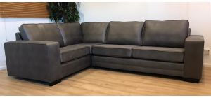 Luisa LHF Square Arm Corner Sofa In Grey Bonded Leather