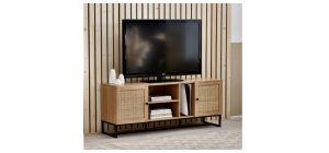 Padstow TV Unit - Oak - Rattan - Melamine