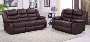 Roman Brown Recliner Leather Sofa Set 3 + 2 Seater Bonded Leather, 21 Working Days Delivery