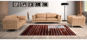 Jenny Camel Leather 3 + 2 + 1 Sofa Set With Chrome Legs Newtrend Available In A Range Of Leathers And Colours 10 Yr Frame 10 Yr Pocket Sprung 5 Yr Foam Warranty