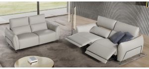 Nashira Cream Leather 3 + 2 Sofa Set Electric Recliners Newtrend Available In A Range Of Leathers And Colours 10 Yr Frame 10 Yr Pocket Sprung 5 Yr Foam Warranty