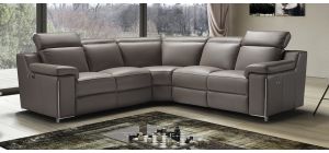 Avana Brown 2C2 Leather Electric Corner Sofa With Adjustable Headrests And Chrome Legs Newtrend Available In A Range Of Leathers And Colours 10 Yr Frame 10 Yr Pocket Sprung 5 Yr Foam Warranty