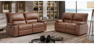 Aldebaran Brown Semi-Aniline Leather 3 + 2 Electric Recliners Newtrend Available In A Range Of Leathers And Colours 10 Yr Frame 10 Yr Pocket Sprung 5 Yr Foam Warranty