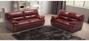 Antares Ox-Blood Leather 3 + 2 Sofa Set With Wooden Legs Newtrend Available In A Range Of Leathers And Colours 10 Yr Frame 10 Yr Pocket Sprung 5 Yr Foam Warranty