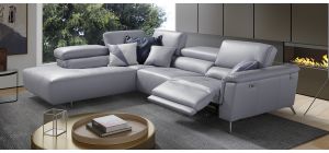 Birdy Lilac LHF Semi-Aniline Leather Electric Corner With Adjustable Headrests And Chrome Legs Newtrend Available In A Range Of Leathers And Colours 10 Yr Frame 10 Yr Pocket Sprung 5 Yr Foam Warranty